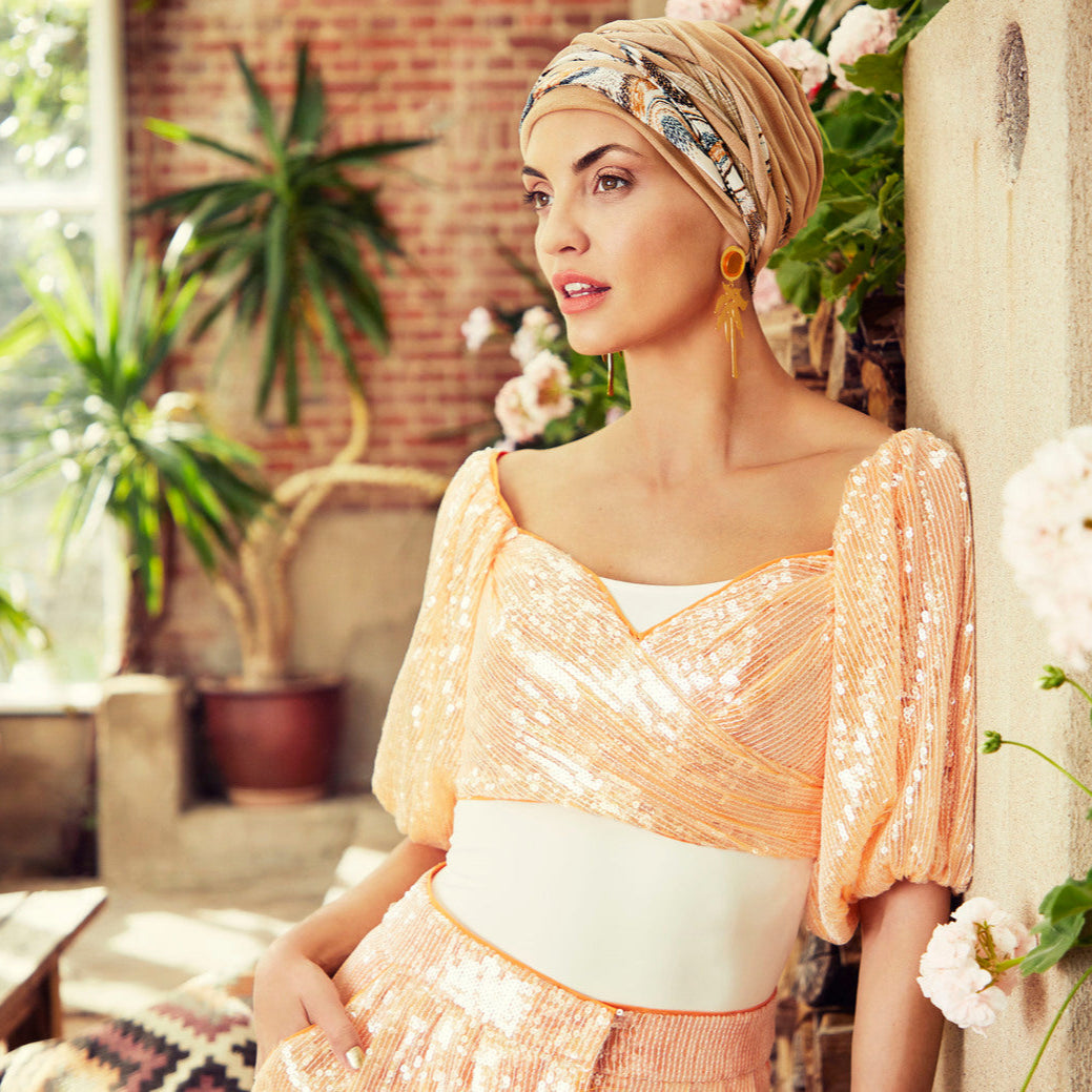 Parukapood-peakatted-turban-muts-Scarlett-caramel mix