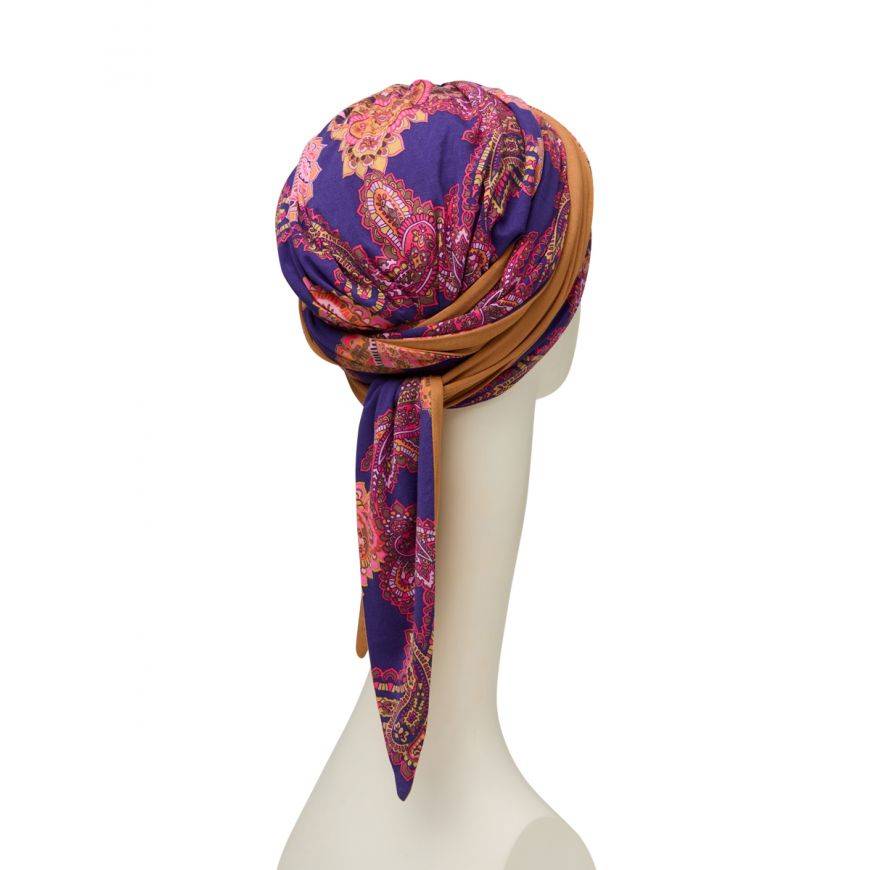 Belisa Turban with Ribbons I Paisley Swirls