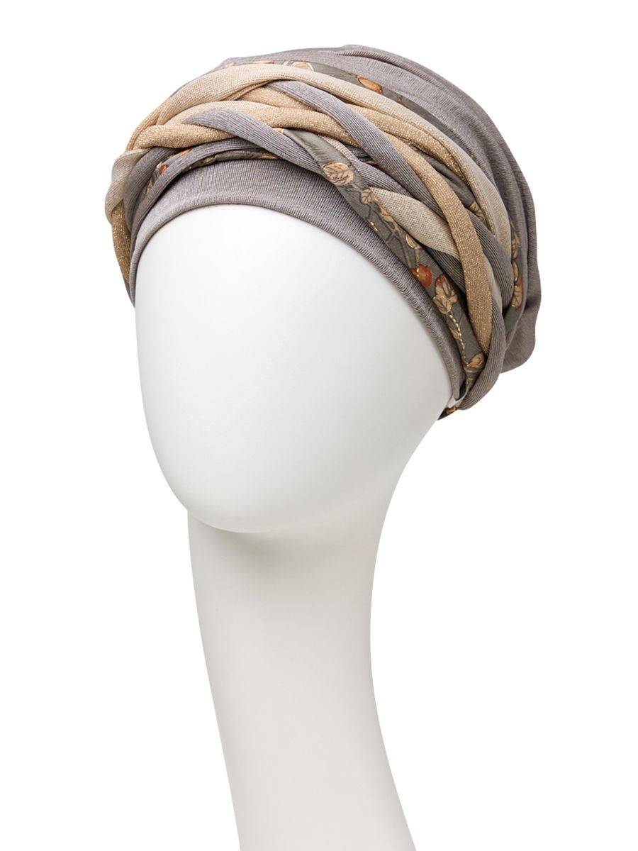 Scarlett Turban Taupe & Golden Mix